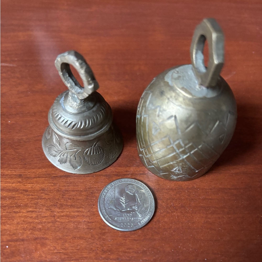 Vintage Antique Brass Decorative Bells made in India - Picture 11 of 11